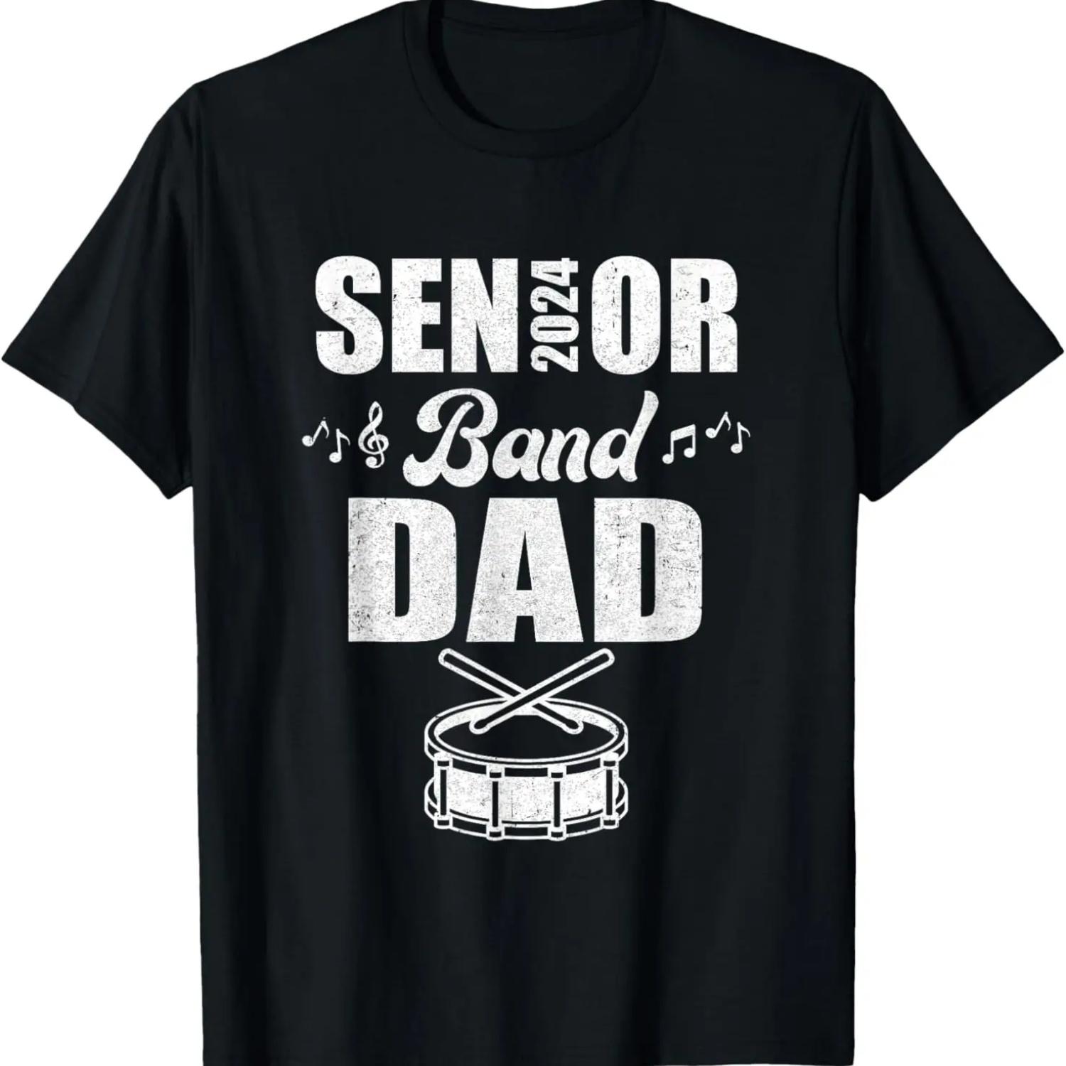 Senior Band Dad 2024 Marching Band Class Of 2024 Drum T-Shirt S