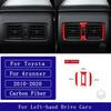 For Toyota 4runner 2010- Carbon Fiber Rear Central Air Vent Control Panel Cover Car Accessories Interior Decorative Stickers