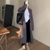Autumn and winter new design stand-up neck knitted cardigan women's fashion long zipper sweater jacket