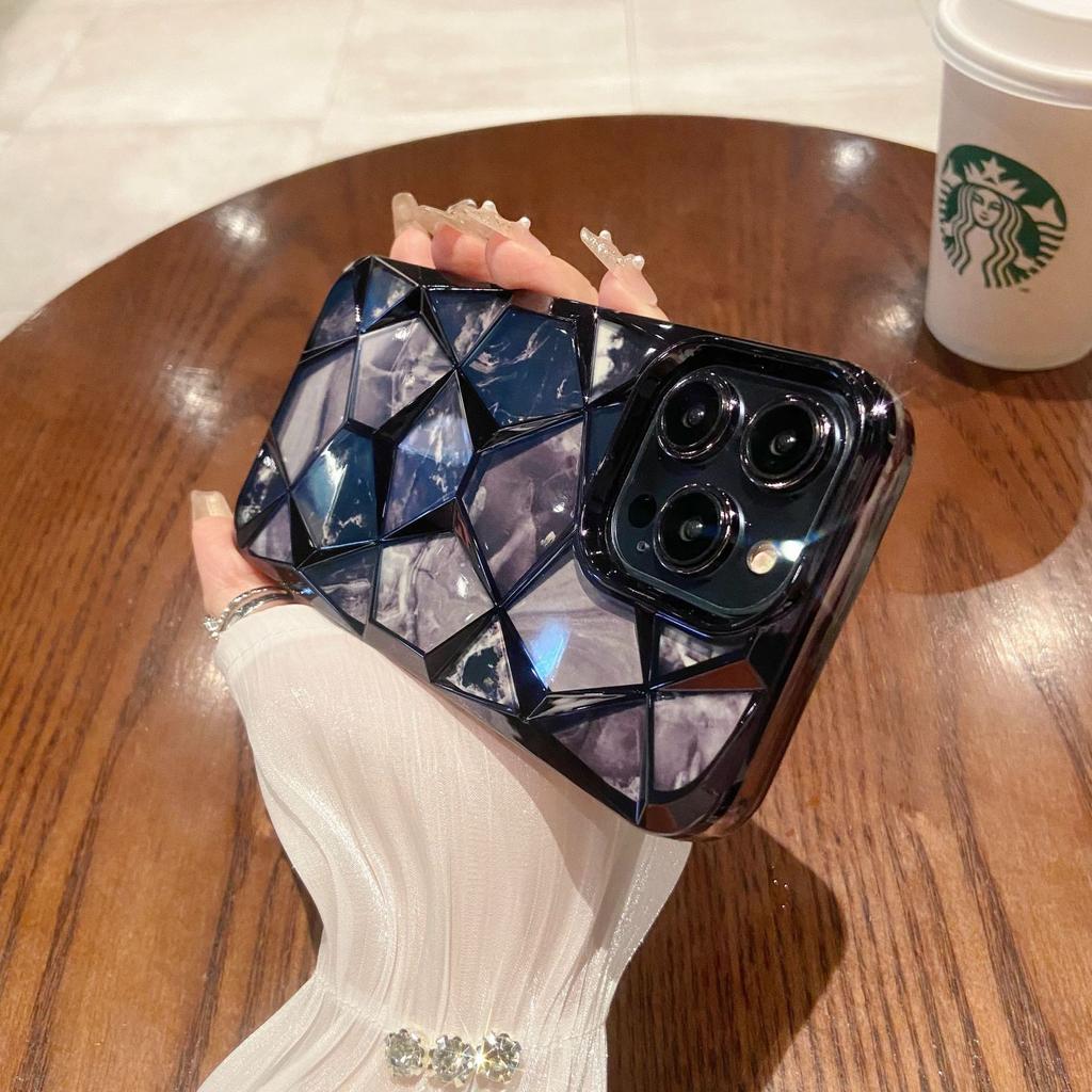 Luxurious Diamond Gradient Diamond Pattern Suitable for Apple's New IPhone16promax Phone Case 16 Soft Shell Anti Fall