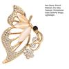 Zinc Alloy Brooch Pin, Butterfly Shape Lapel Badge with Rhinestones Inlaid, Brooch Versatile Accessory for Sweaters Collars Hats Bags Coats Scarves