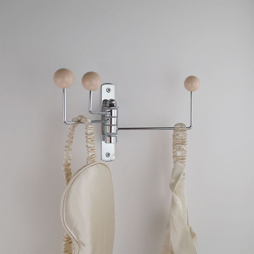 Pastel Color Rotatable Hook Metal Bedroom Storage Holder Durable Hanging Rack  Cafe