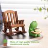 Cute Cartoon Frog Animal Statue Creative Drinking Coffee Frog Rocking Chair Design Creative Frog Read Book Figurines Gift