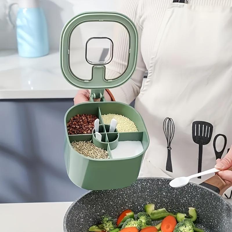 4-In-1 Seasoning Box Set Household Combination Seasoning Box Seasoning Bottle Seasoning Storage Salt Pot Seasoning Pot Multifunctional Seasoning.