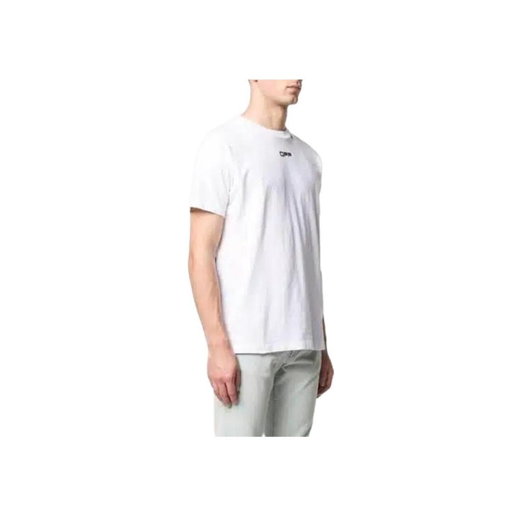 Off-White Slim Fit Caravaggio Square T-Shirt White Black Men Streetwear OMAA027S201850050188