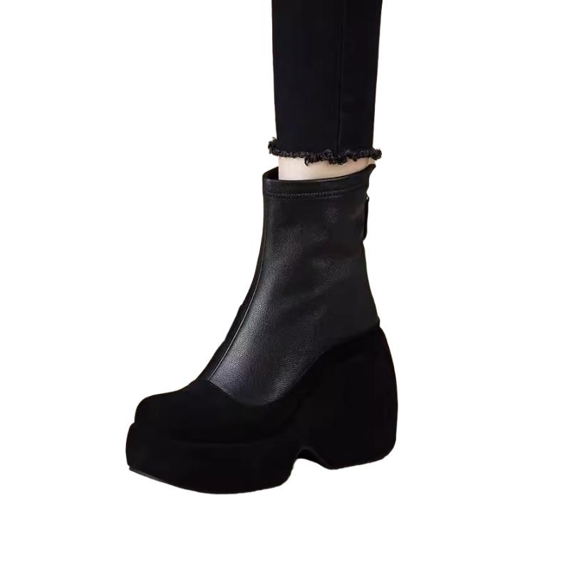Fashion High Heels Women Ankle Boots Platform Fashion Shoes Casual Cozy Woman Boots 2025 Winter Designer Goth Chelsea Botas Femme Shoes