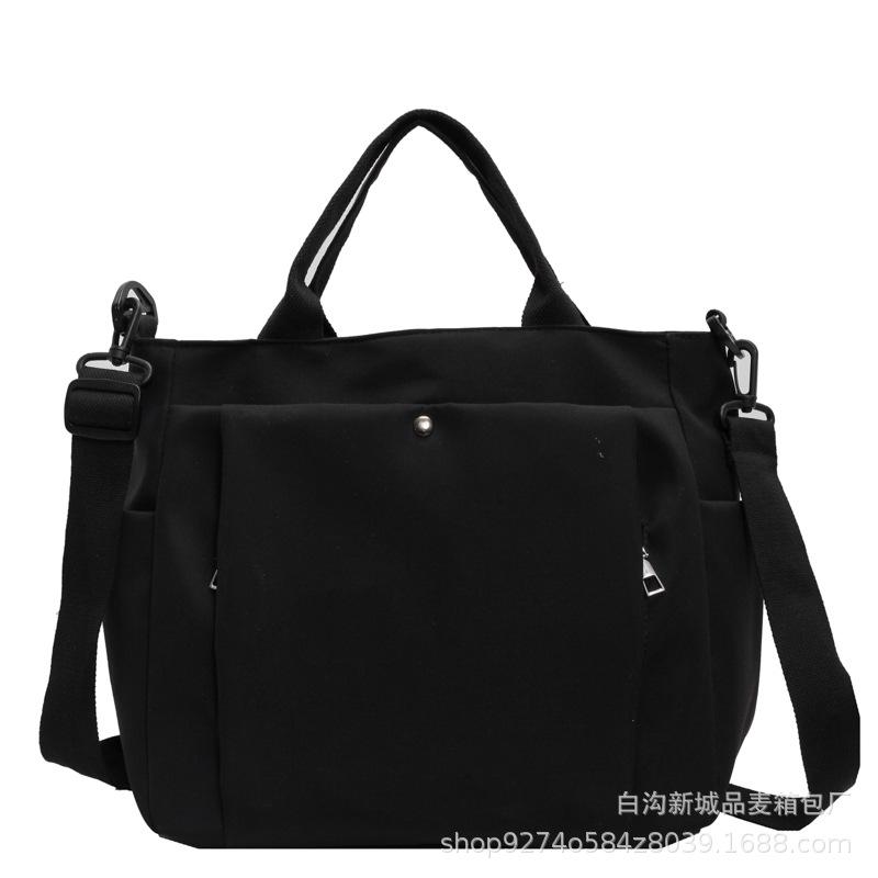 Large capacity canvas bag women's 2025 autumn and winter new casual shoulder bag simple class commuter messenger tote bag