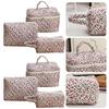 3pcs/set Storage Organizer Floral Quilted Makeup Bags Cotton Padded Cosmetic Bag Large Travel Toiletry Bag Women Zipper Wash Bag