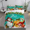 Merry Christmas King Queen Duvet Cover Red Cartoon Santa Bedding Set Kids Boys Girls Christmas Tree 2/3pcs Polyester Quilt Cover