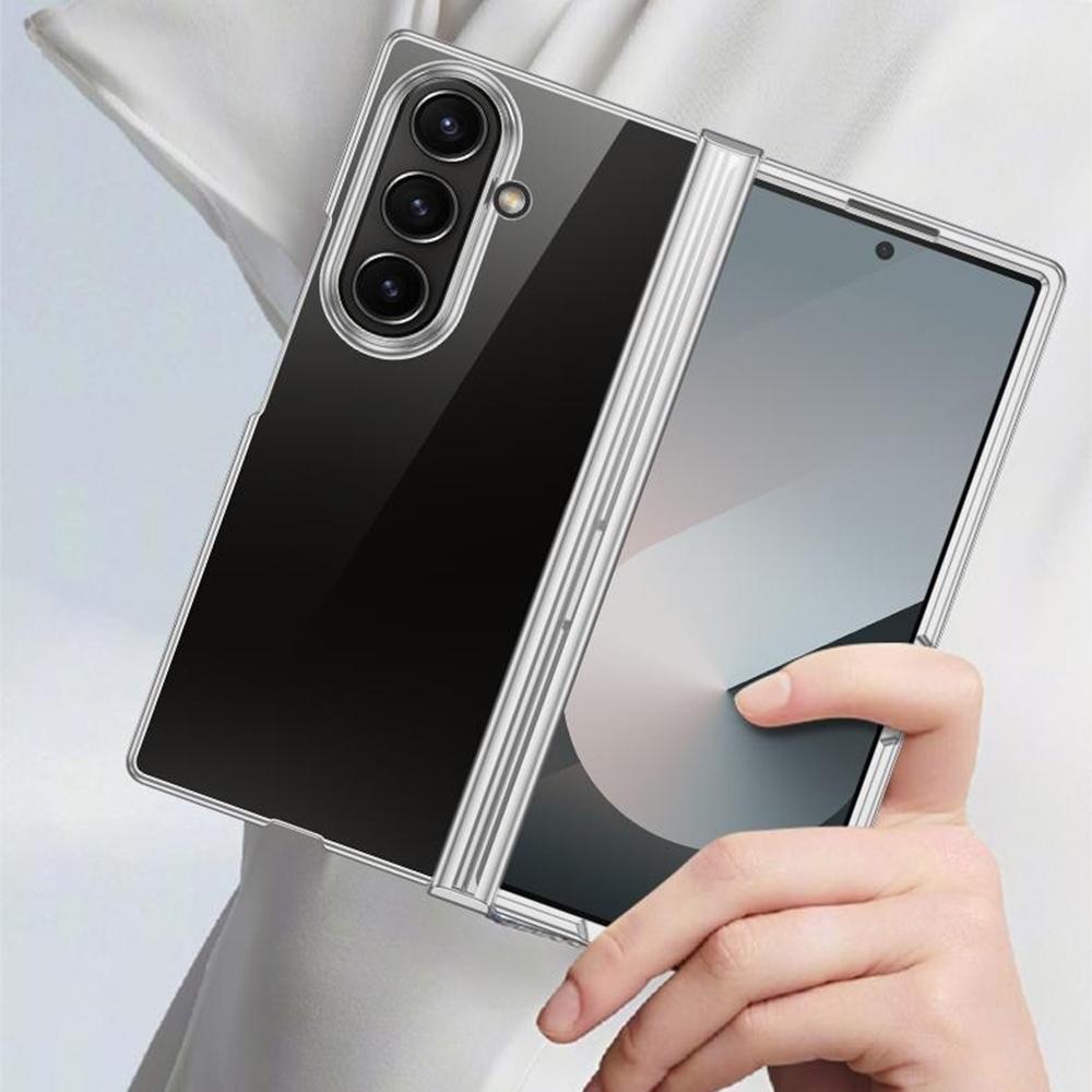 For Samsung Galaxy Z Fold7 5G Case Hinge Design Electroplating PC Clear Phone Cover