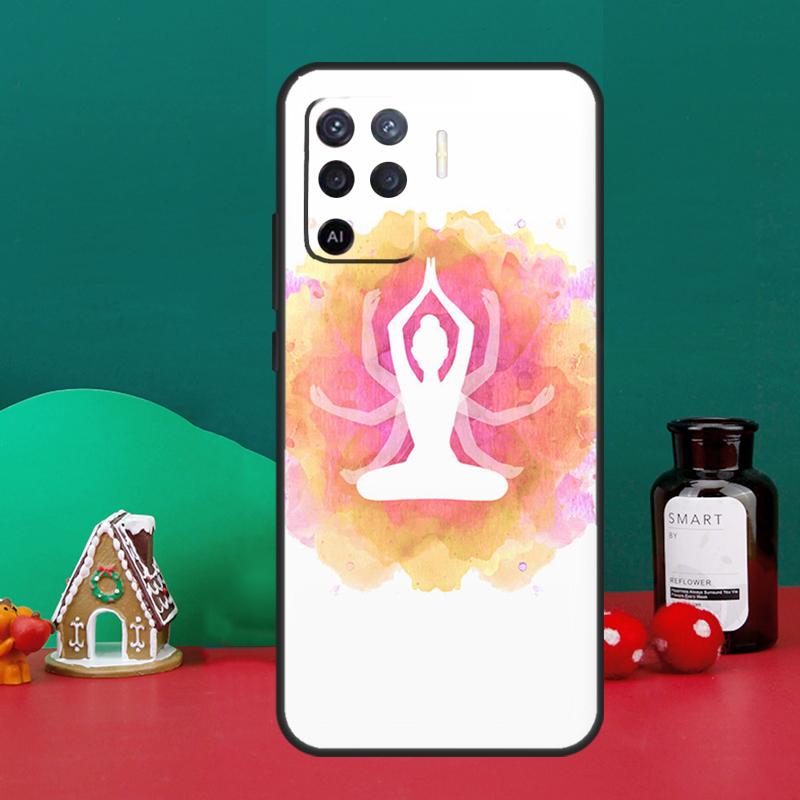Yoga Om Namaste Mandala Design Case For Oppo A16 A76 A96 A17 A60 A40 A80 A98 A58 A78 A18 A38 A57 A74 A54 A94 A15 A5 A6 Pro