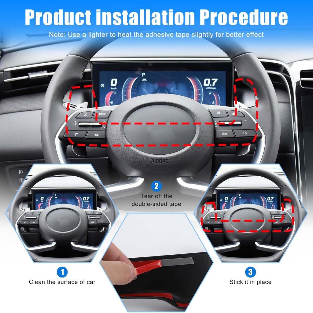 Dashboard Meter Panel Frame Trim for H-yundai Santa Cruz/Tucson 2022 2023 2024, ABS Center Console Dashboard Panel Decor Cover Accessories (Glossy