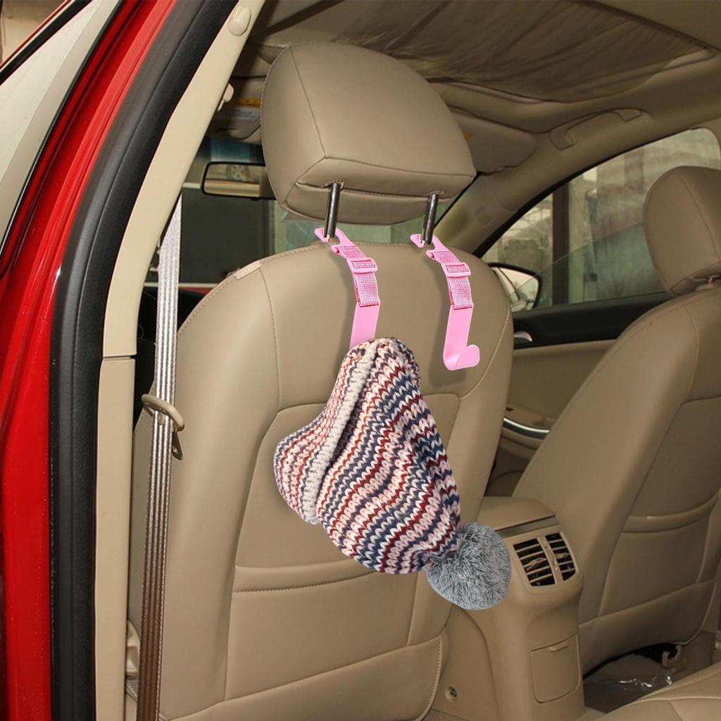 Car Seat Hooks Storage Hooks For Car Seat Headrest 4 Pieces Adjustable Bag Hanger Holder Backseat Organizer Vehicle Accessories