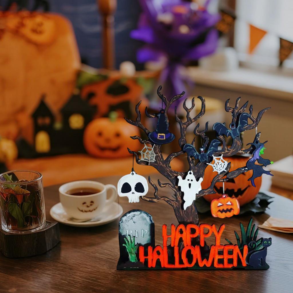 Halloween Decorations Evil Tree Pumpkin Tabletop Holiday Village For Parties And Events Home ( 25X28cm)