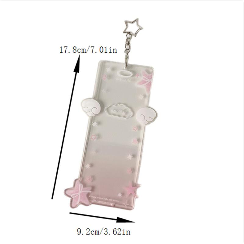 Cute Acrylic Idol Po Card Holder Star Four-Compartment Pocard Holder Storage Card Display Protect Pendant Diy Decor Gifts