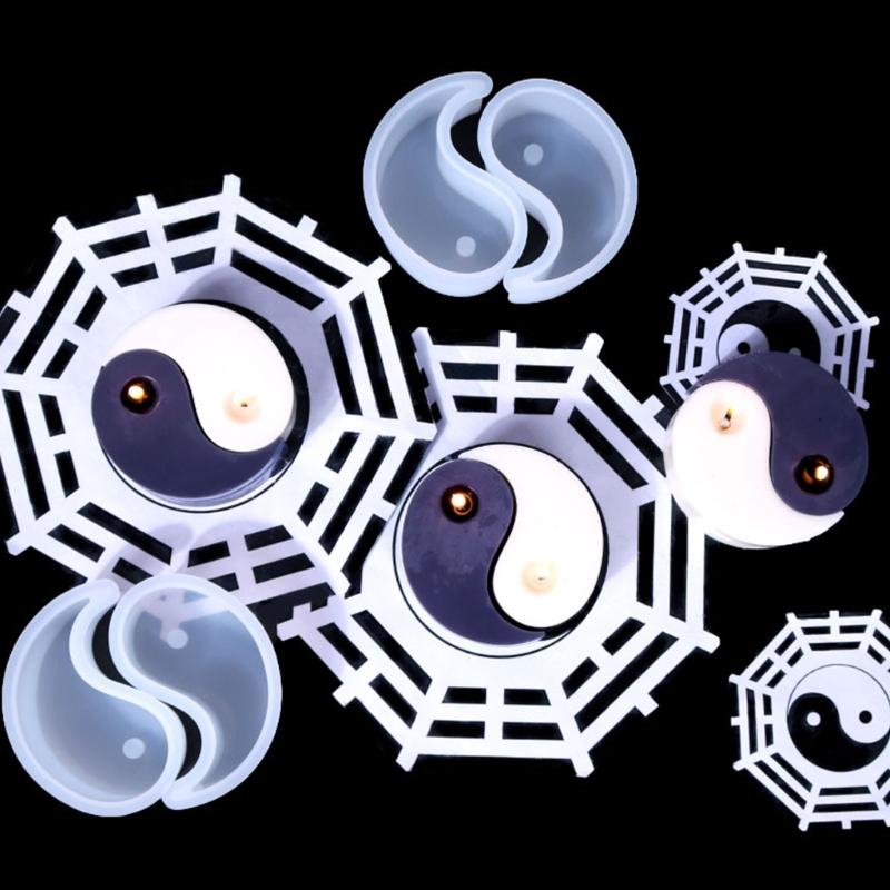 3D-Candle Mold Tai Chi Yin Yang Candle Silicone Mold Handmade Soap Mold DIY Fondant Candy Mold Chocolate Decorating Tool