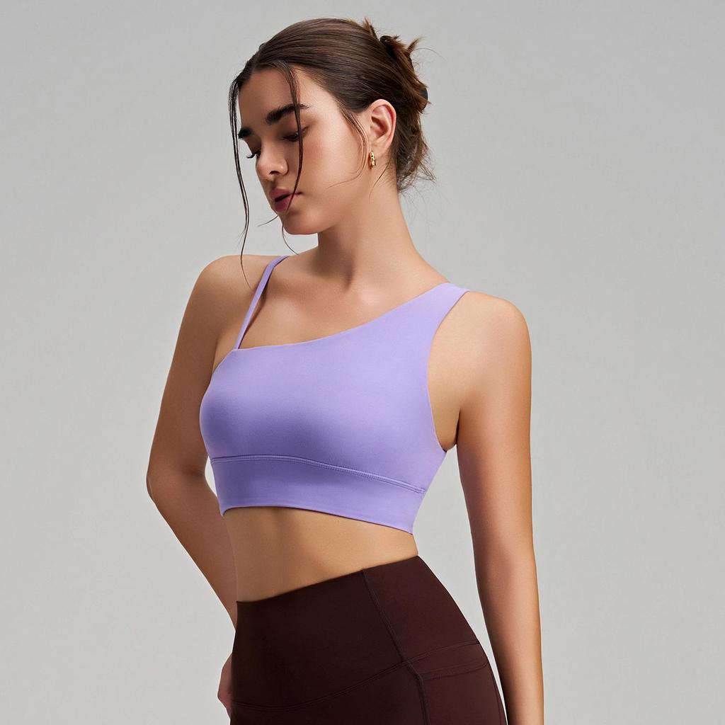 Cross-Back Irregular Yoga Bra - Quick-Dry, Elastic Sports Vest