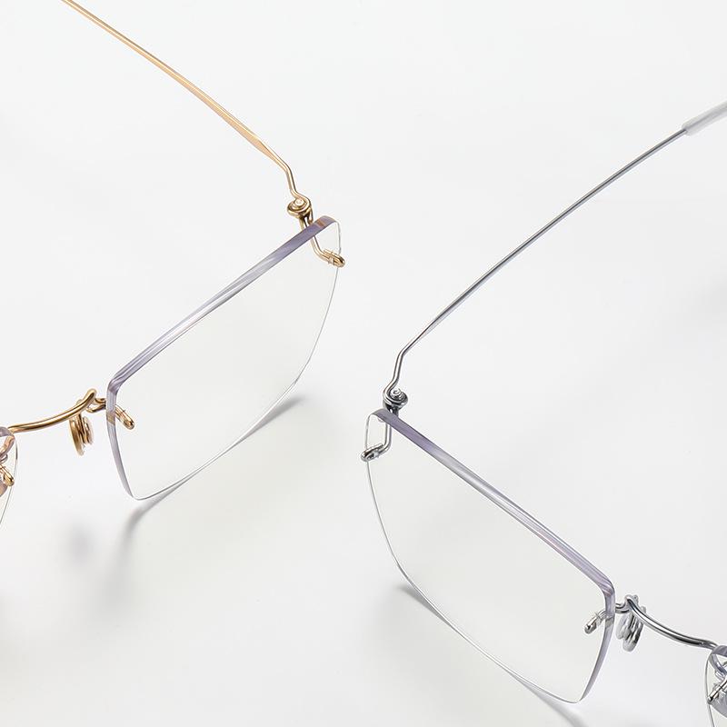 Rimless Titanium Alloy Unisex Glasses: Retro Light Luxury Frame for a High-End Feel