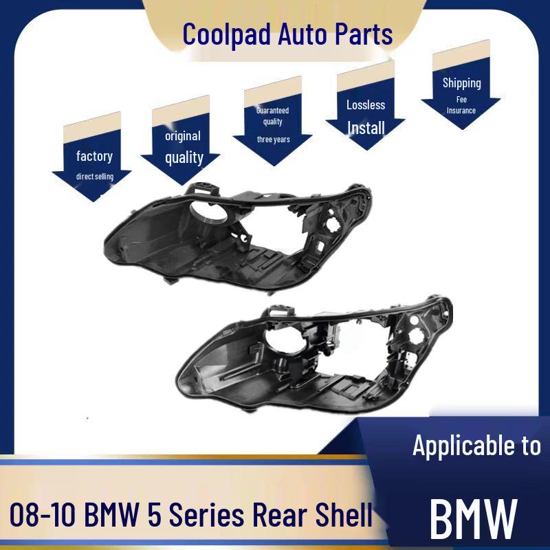 Корпус фары BMW E60 08-10: Черная пластиковая задняя и нижняя крышка Premium, Driver Side Back Shell [Standard]