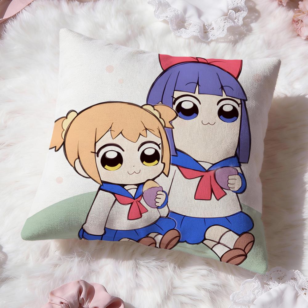 Cute Anime Pop Team Epic Cushion Cover Premium Comfort Reversible Pillow Cove -Two in One Design for Any Room & Car Interior