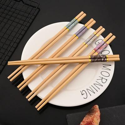 5Pairs Unique and Colorful Bamboo Chopsticks Set for Sushi Non-slip Retro Style Wooden Tableware Sushi Chopsticks