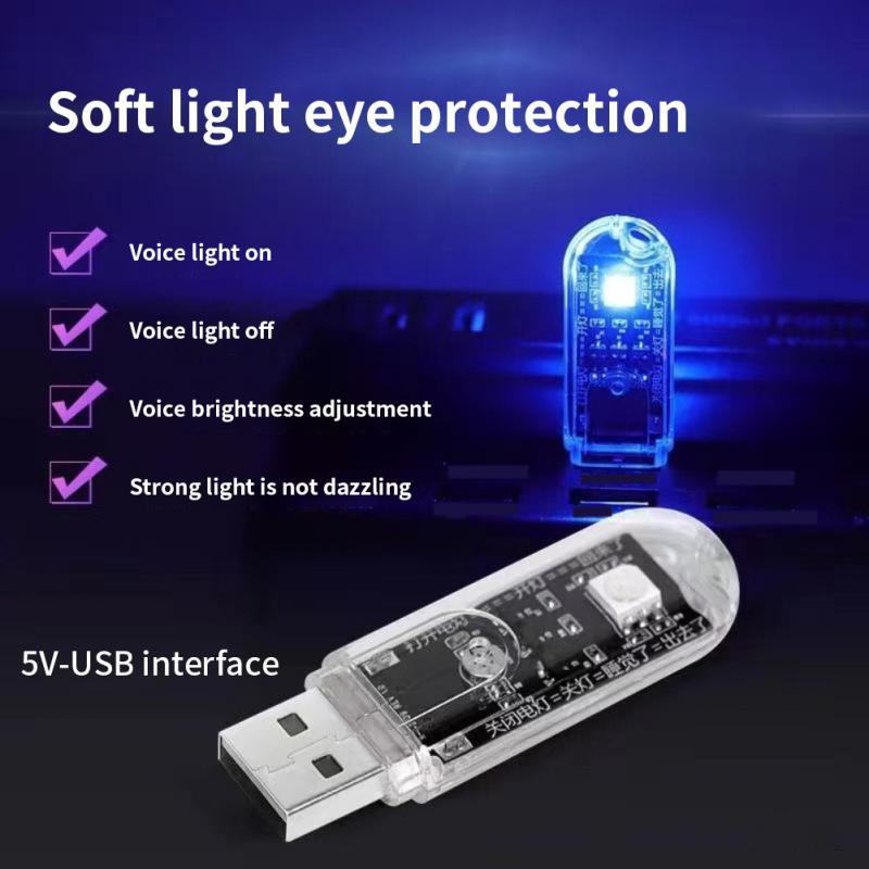 Ai Voice-Controlled Usb Sound-Activated Led Night Light/Bedside Sleep Light