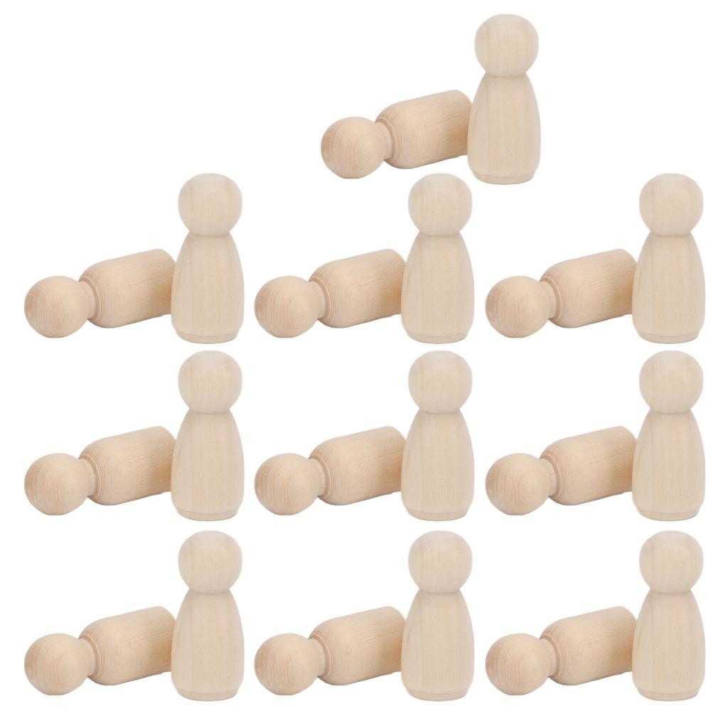 20pcs Wooden Peg Dolls Uned Angel Shape Toddler Wood Doll Bodies for Children   Craft Toys Gifts Graffiti