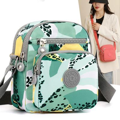 Waterproof Mobile Phone Bag Women's Mini Nylon Crossbody Bag Daily Multi-layer Zipper Purse Casual Outdoor Travel Nylon Bag