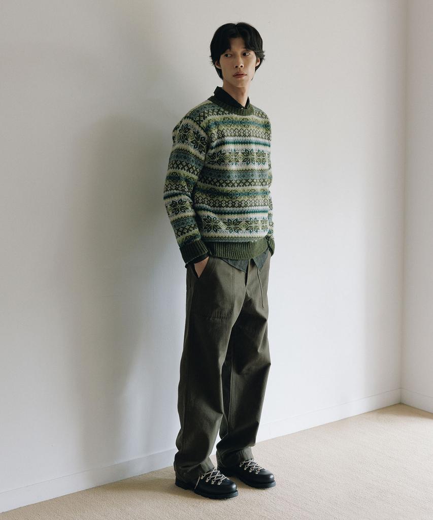 BLANKROOM All Over Fairisle Sweater_Scots Pine