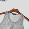 INCERUN Summer Men's Hollow Out Sleeveless Sheer Mesh Tank Tops
