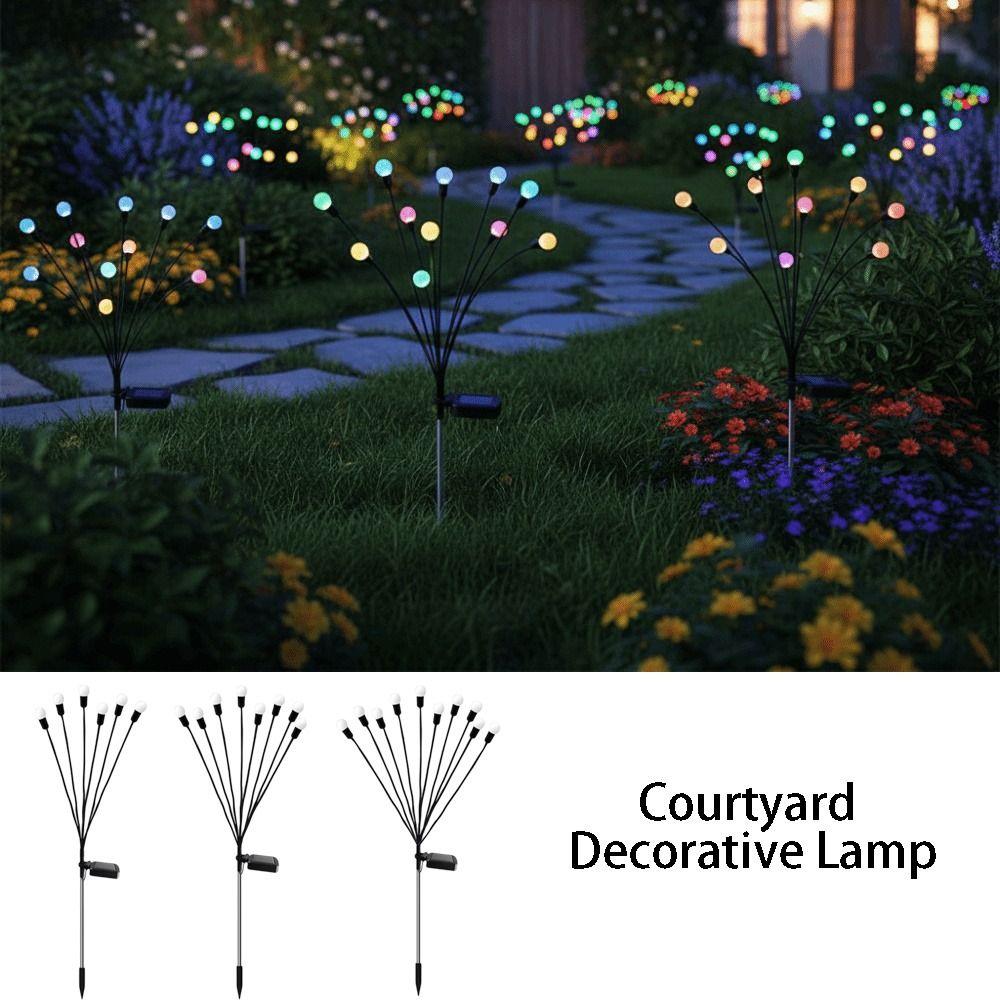 IP65 Waterproof Solar Firefly String Lights Wind Motion Creative Personalized Solar Firefly Lights New Upgraded 6 LED