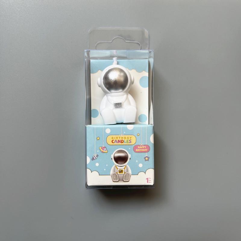 Gold & Silver Astronaut Birthday Cake Candles - Cute & Creative Party Decorations