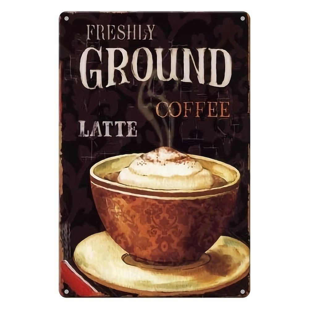 Vintage Metal Tin Poster Coffee Shop Metal Tin Signs Posters Plate Colorful Visual Effect Wall Art for Cafe Bar Club Party Decor