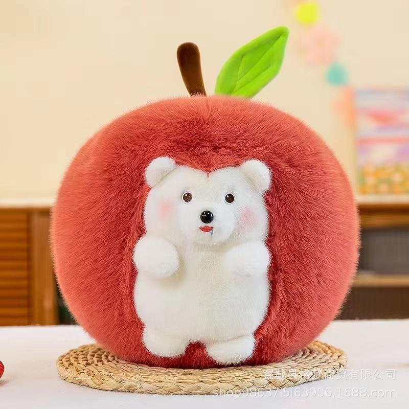 

Apple hedgehog doll removable plush toy cute throw pillow stealing little hedgehog apple 25 * 30Cm