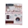 OSJ Wooden Play Kitchen Set with Washing Machine and Cooking Utensils - Educational Toy for Kids and Babies