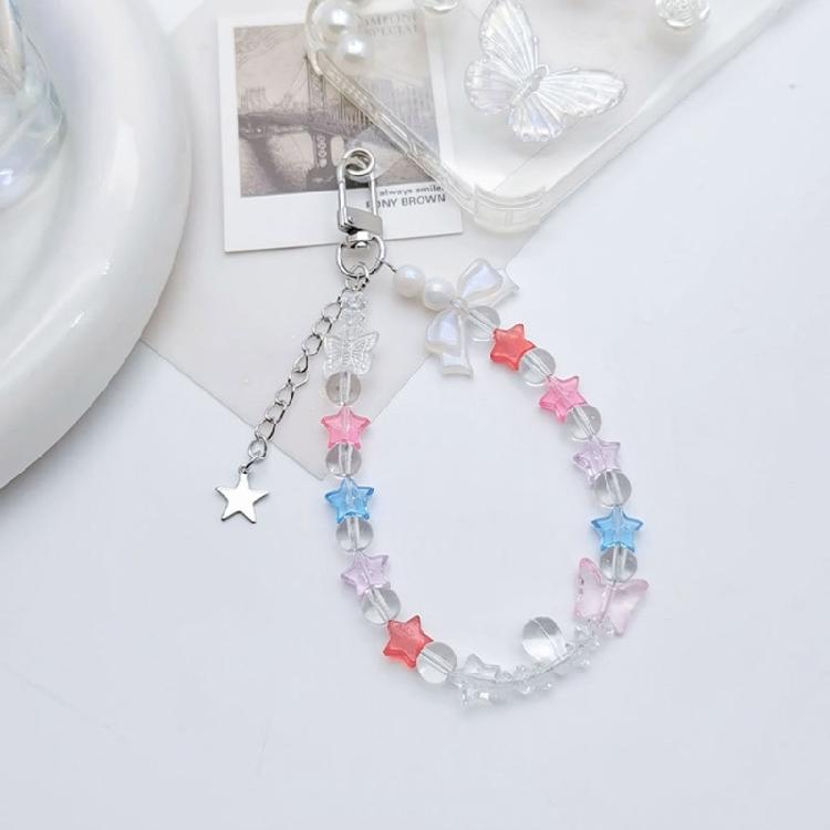 Fledermaus-Anhänger Handy-Schlaufen Schlüsselanhänger Kristall-Stern-Anhänger Kette Handy-Lanyard