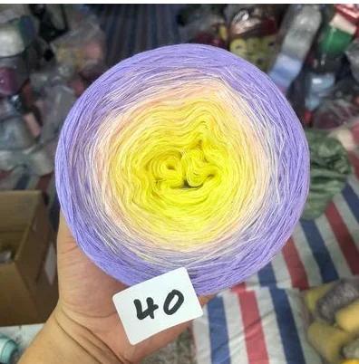 300g/pcs Colorful Pure Cotton Cake Gradient Cotton Rainbow DIY Scarf Shawl Skirt Wool Yarn Crochet