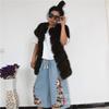 Autumn and winter new imitation fox fur vest women's medium and long rotator sleeve repair thermal vest