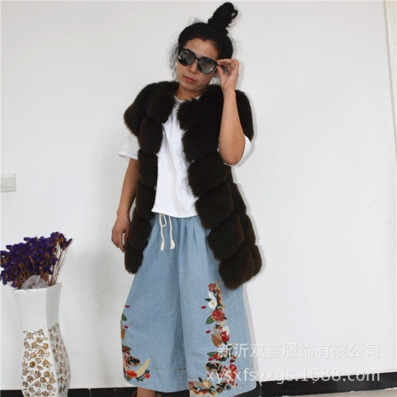 Autumn and Winter New Imitation Fox Fur Vest Women's Medium and Long Rotator Sleeve Repair Thermal Vest