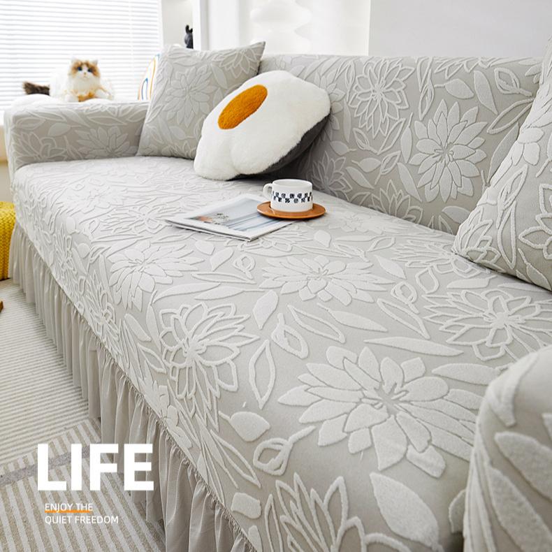 All-in-one Elastic Skirt Sofa Cover - New Universal All-season Lazy Sofa Cover - Dust Cover Anti-cat Scratch Fabric Sofa Towel