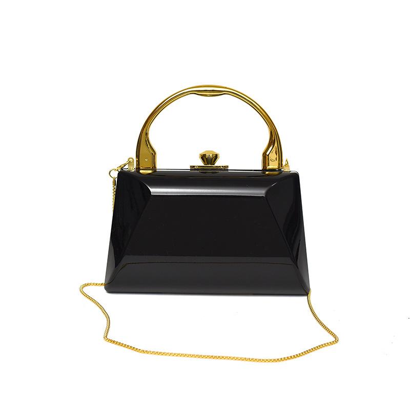 2026 New Women s Dinner Bag Fashion Niche Design Shoulder Bag Chain Crossbody Acrylic Box Bag чёрный