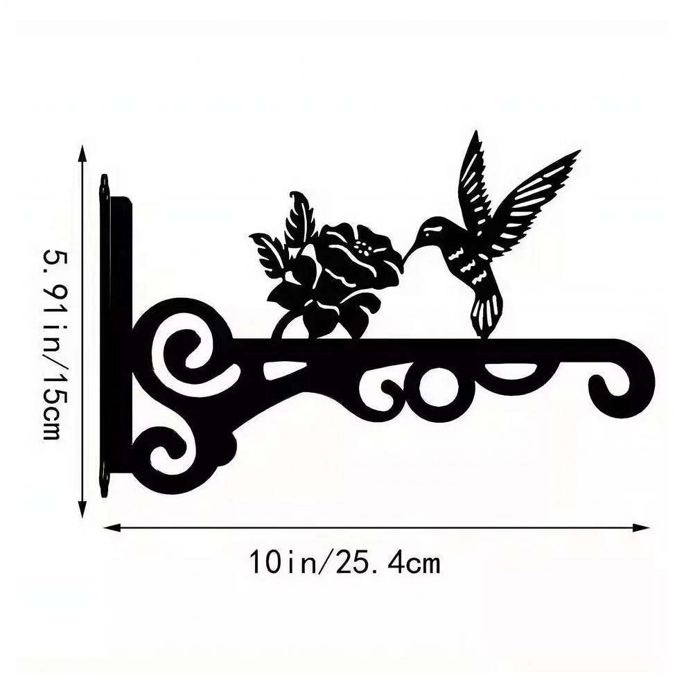 Outdoor Plant Hanger Hummingbird Hanging Plant Basket Metal Hanging Plant Stand Wall Mounted Hooks Outdoor Flower Pot Hook