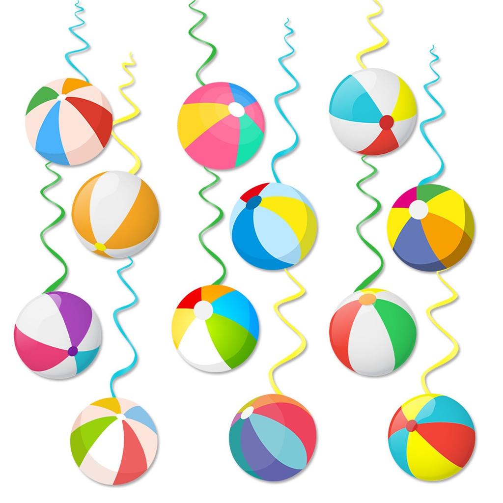 New Summer Theme Decoration Spiral Hanging Decoration Set Scene Layout Party Supplies 2D