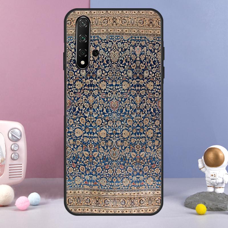 Persian Carpet Floral Pattern For Huawei Nova 12i 12s 11i 8i 7i 9 10 SE Y60 Y61 Y70 Y72 Y73 Y90 Y91 P20 P30 P40 Lite Case