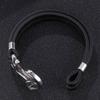 Punk Men 'S Jewelry Stainless Steel Bracelet Black Personality Leather Woven Anchor Male Wristband Rope Chain For Men Gift
