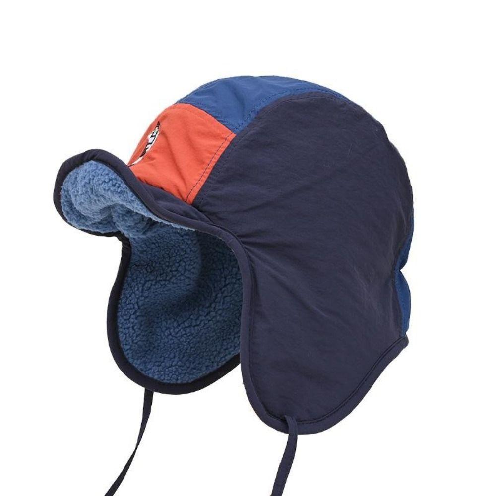 5-Panel Color Matching Lei Feng Hat Fleece Warm Women's Plush Cap Cycling Cap Ski Riding