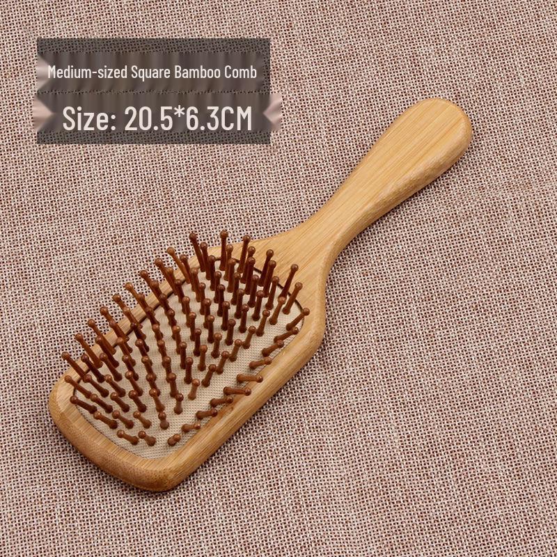 Wooden Scalp Massage Comb: Air Cushion Smoothing Comb for Long, Curly Hair