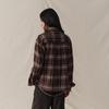 GREEN BELT Women's Wool Blend Plaid Faux Two-Piece Shirt