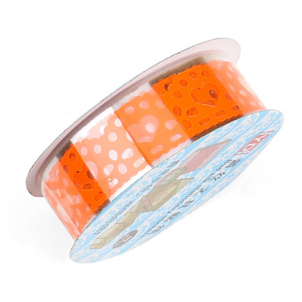 

2 Roll Hollow Lace Tape Korean Free Cut Washi Tape Multiple Colour Ornament DIY Mini Lace Tape Handbook оранжевый