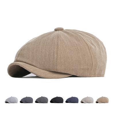 Jaro Léto Tenká prodyšná osmihranná kšiltovka Newsboy kšiltovka pro pánské britské Vintage Pevná baret Painter Cap Gorras Hombre Boina